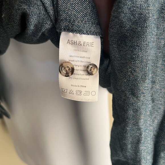 Ash & Erie Men's dark teal long sleeve Slim Fit shirt Small S EUC - Picture 3 of 5